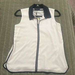 Tommy Hilfiger Navy and White Sleeveless Blouse NWT